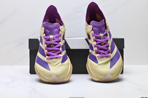 Adidas K81801650 Unisex Running Shoes - 2 Colorways incl. Purple/Beige & Neon Green/Purple