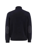 Fay hook-fastening elbow-patch sweater