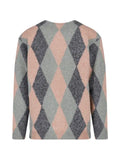 VALENTINO RED argyle-intarsia V-neck cardigan