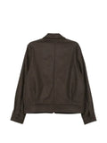 Paul Smith brown wool-blend cropped patch-pocket jacket