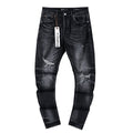 Purple Brand Black Washed Distressed Jeans