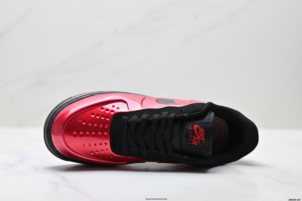 Nike Air Force 1 Low Red Black Unisex Sneakers Style 03